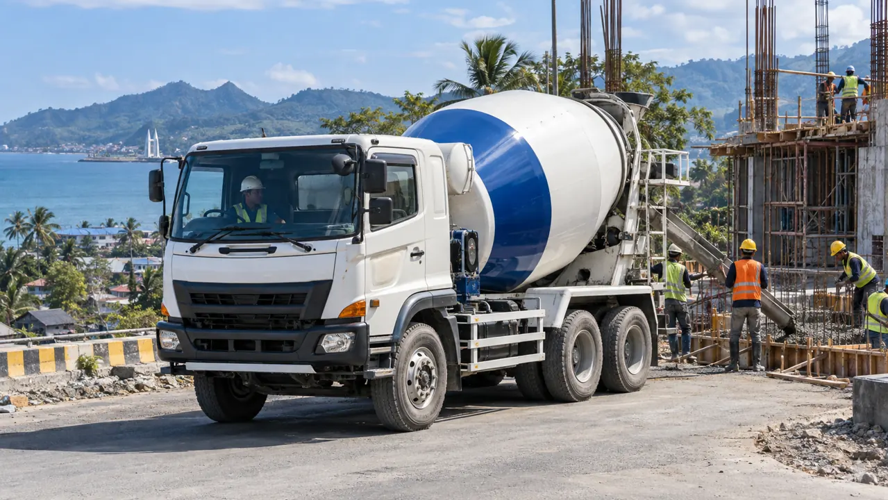 Truck mixer readymix untuk proyek di Mamuju Sulawesi Barat